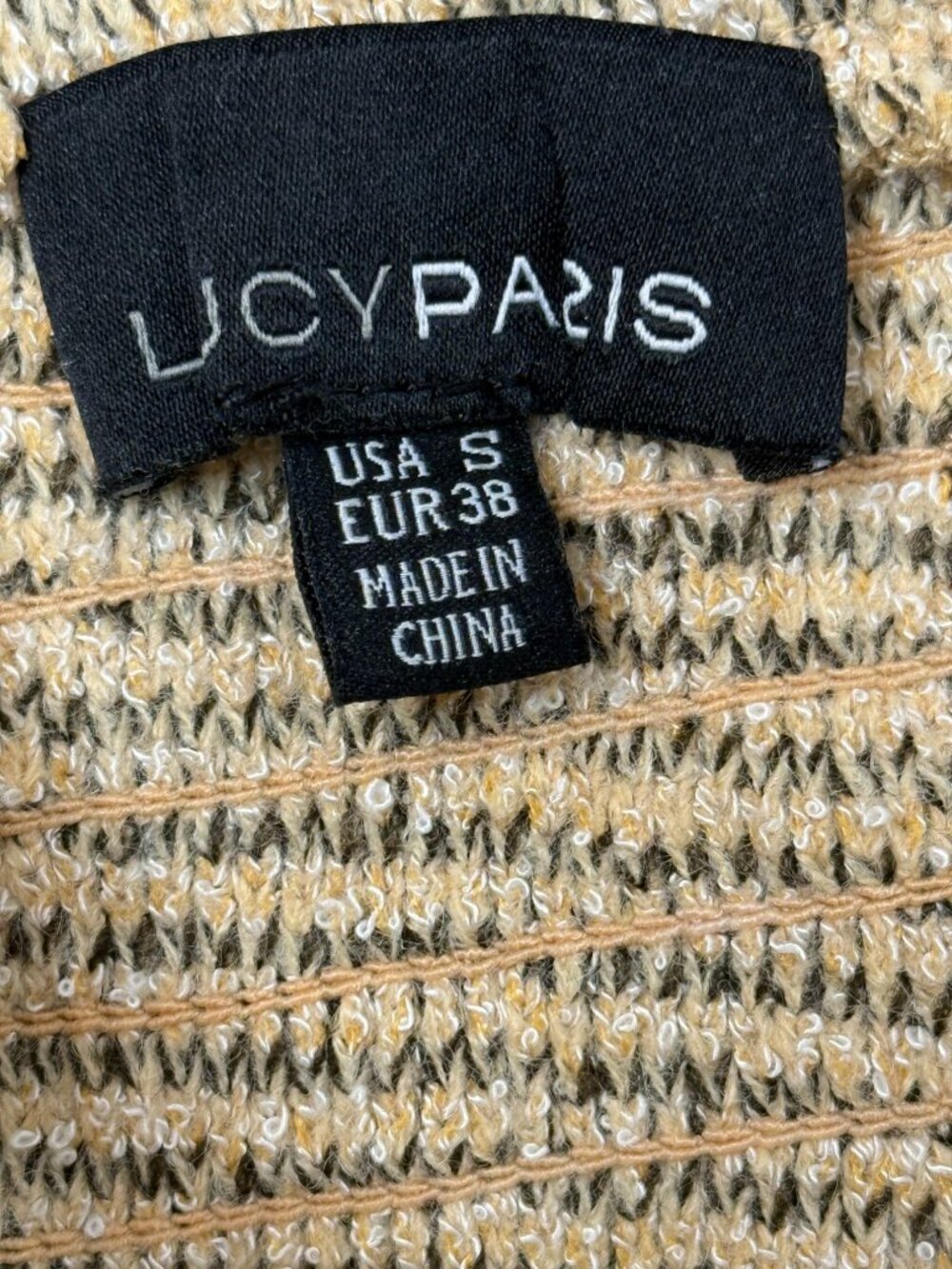 Lucy Paris Crop Tank Top Women's Small Tan Knit Button Front Square Neck - Picture 3 of 10